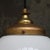 Vintage Pendant Lamp in White Opaline Glass and Brass For Sale - Image 6 of 10
