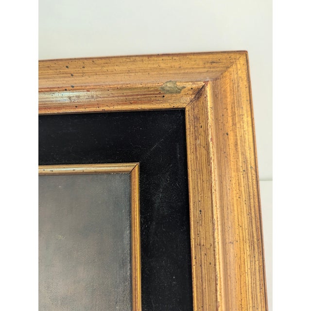 Canvas Oil Painting Rendition of "Red Boy" by Artist Gene Register in Gold and Black Velvet Frame For Sale In Sacramento - Image 6 of 8