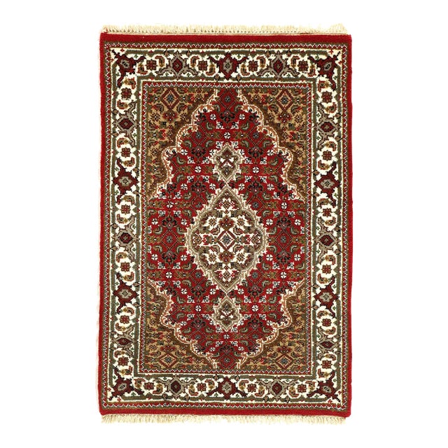 2020s Fine Hand Knotted Silk & Wool Tabriz Rug For Sale