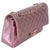 Traditional Dark Pink Iridescent Quilted Lambskin Medium Classic Double Flap Bag For Sale - Image 3 of 9