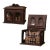 19th Century French Black Forest Walnut Cave À Liqueur With Gilt Crystal Service For Sale