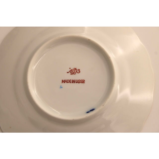 1980s Lomonosov Imperial Cobalt Net Porcelain Tea Set 30 Pcs, 10 Trios For Sale - Image 9 of 14