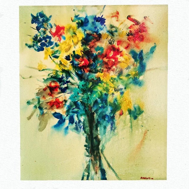 Gianni Ambrogio (1928-2016), Vase of Flowers, oil on canvas, h.cm. 60x50, with frame,Gianni Ambrogio, born Giovanni...