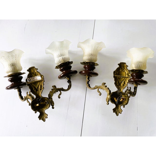 Polam-Meos Warsaw Wall Lamps in Brass and Ceramics, Set of 2 For Sale - Image 11 of 16