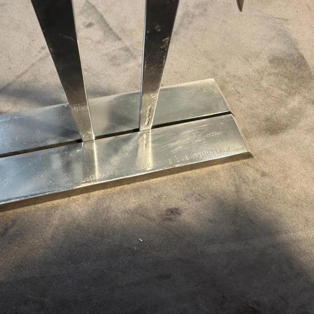 Metal 1990s Minimalist Silver Plated Sculpture La Giraffa by Lino Sabattini For Sale - Image 7 of 13