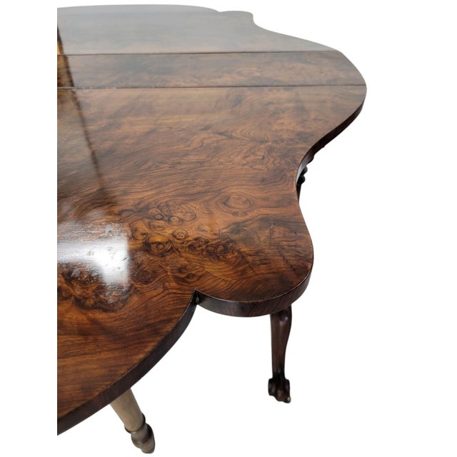 Wood 19th Century Victorian Burr Walnut Sutherland Drop-Leaf Table For Sale - Image 7 of 12