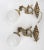 Mid-Century Modern 1950s Spanish Gothic Revival Brass Dragon Wall Sconces With Opal Glass Shades - A Pair For Sale - Image 3 of 9