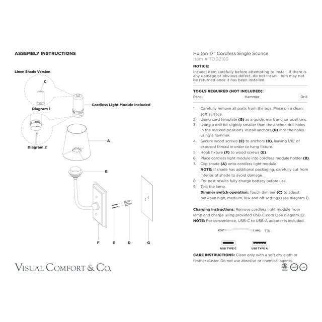Thomas O'Brien for Visual Comfort Signature Hulton 17" Cordless Single Sconce in Polished Nickel with Linen Shade For Sale - Image 13 of 14