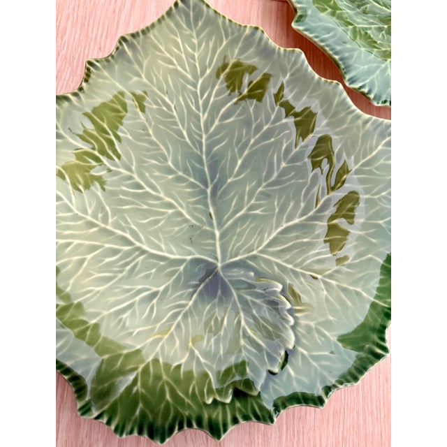Farmhouse Majolica Leaves Serving Platters For Sale - Image 3 of 5