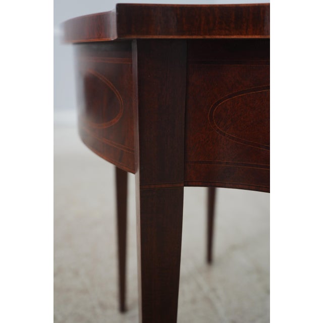 Baker Historic Charleston Mahogany Demi Lune Console For Sale - Image 9 of 15