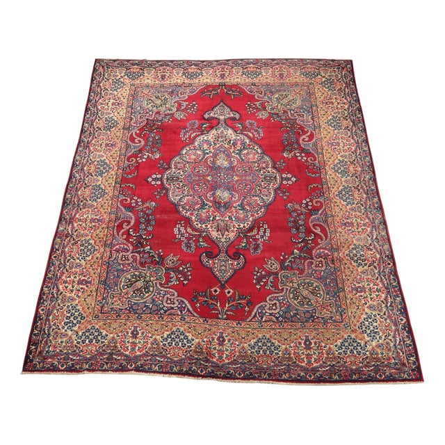 Vintage Kerman Laver Rug For Sale