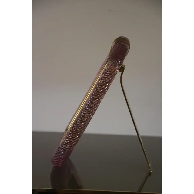 Pink Twisted Murano Glass and Brass Photo Frame from Barovier & Toso, 2000s For Sale - Image 11 of 18