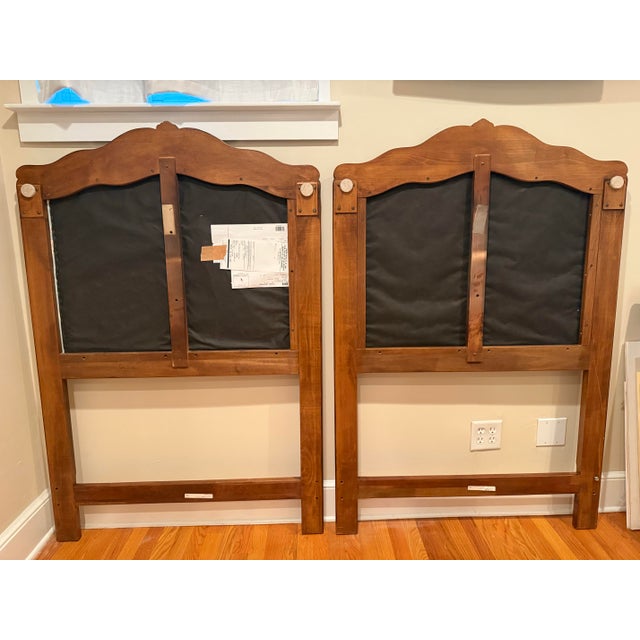 Late 20th Century Drexel Upholstered Wood Twin Headboards, a Pair For Sale - Image 9 of 10