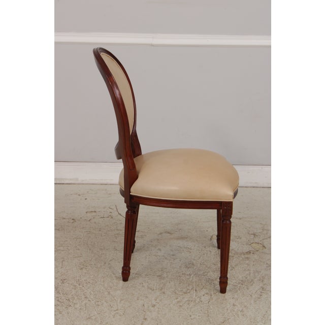 Set of 8 French Louis XVI Style Leather Dining Chairs For Sale In Philadelphia - Image 6 of 18