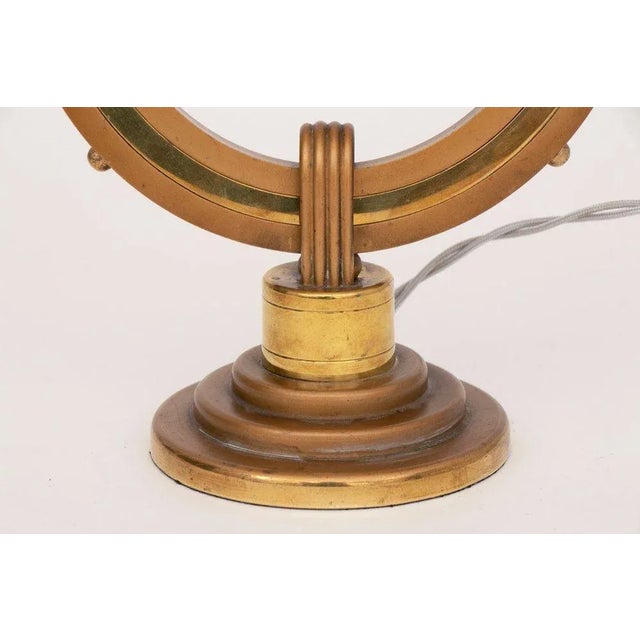 French Art Deco Twin Branch Modernist Table Lamp, 1930s For Sale - Image 7 of 9