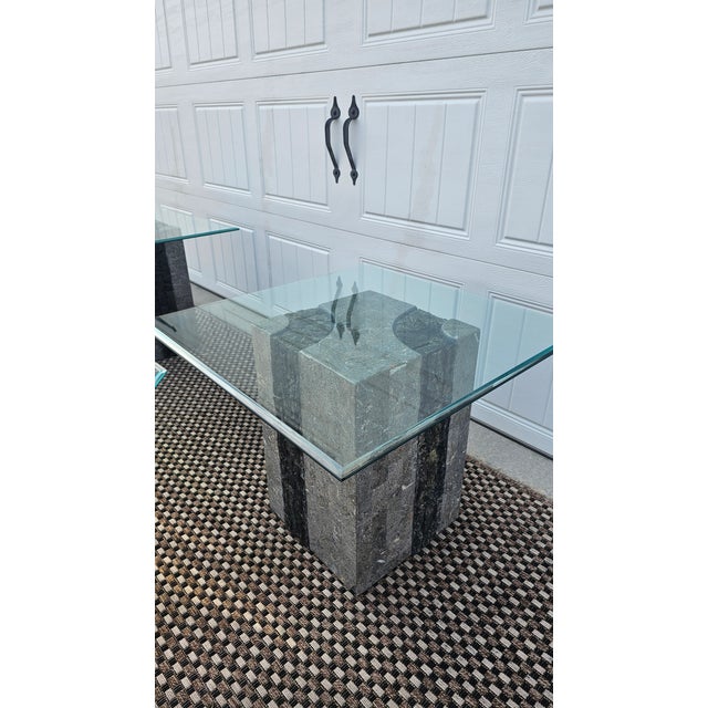 1980s Attributed Maitland-Smith Tessellated StoneTable Set For Sale - Image 11 of 18