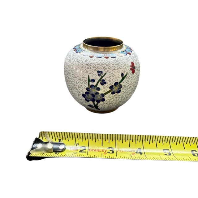 Vintage Chinese Cloisonné Ginger Jar / Vase - 4” For Sale - Image 10 of 10