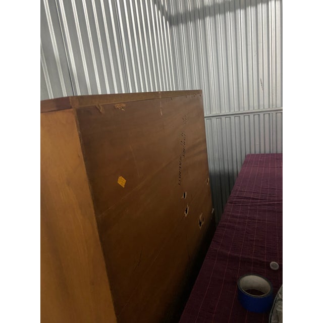 60s Mid-Century Modern Walnut Curved Highboy Dresser by Young Manufacturing . For Sale - Image 11 of 12