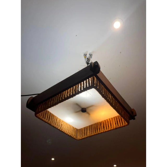 Acryl Wooden Ceiling Light from Temde, 1970s For Sale - Image 3 of 8