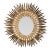 19th Century Italian Gilded Sunburst Mirror – Handcrafted Solid Wood For Sale