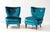 Mid-Century Modern 1940's Italian Petitte Slipper Chairs and Ottoman in Velvet Upholstery For Sale - Image 3 of 12