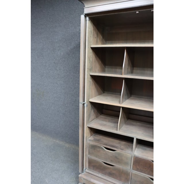 Harden Director Style Cherry Armoire With Smoked Mirror Glass Doors For Sale - Image 12 of 17