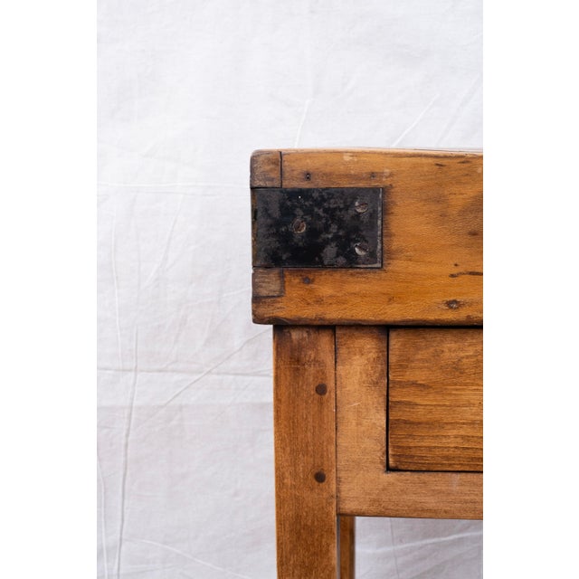 Small Antique French Butcher's Block Table For Sale - Image 11 of 12