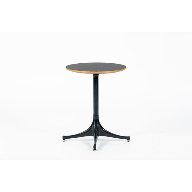 Herman Miller Mid Century George Nelson Pedestal Side Table for Herman Miller Black Laminate For Sale - Image 4 of 12
