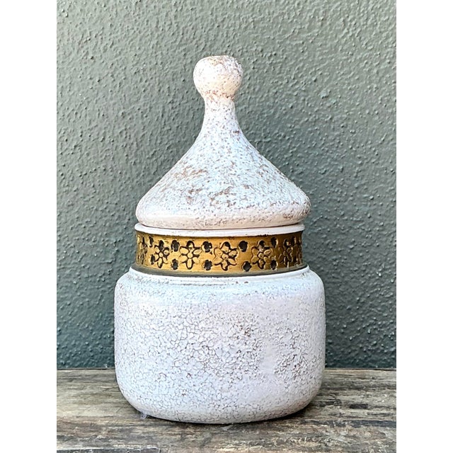 Mid-Century Modern Vintage Italian Rosenthal Netter Glazed Ceramic Lidded Jar For Sale - Image 3 of 12