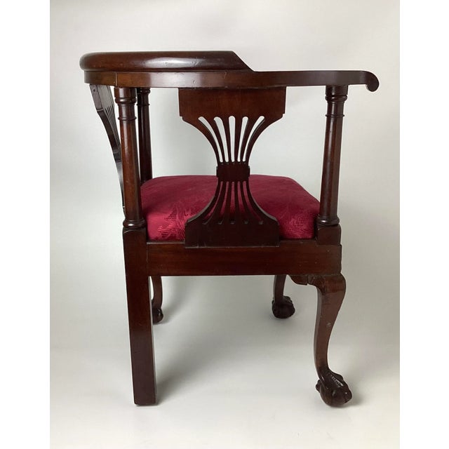 Early 20th Century Chippendale Mahogany Childs Corner Chair With Claw & Ball Feet For Sale - Image 4 of 11