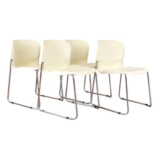 White SM400k Swing Chairs by Gerd Lange for Drabert, 1980s, Set of 4 For Sale