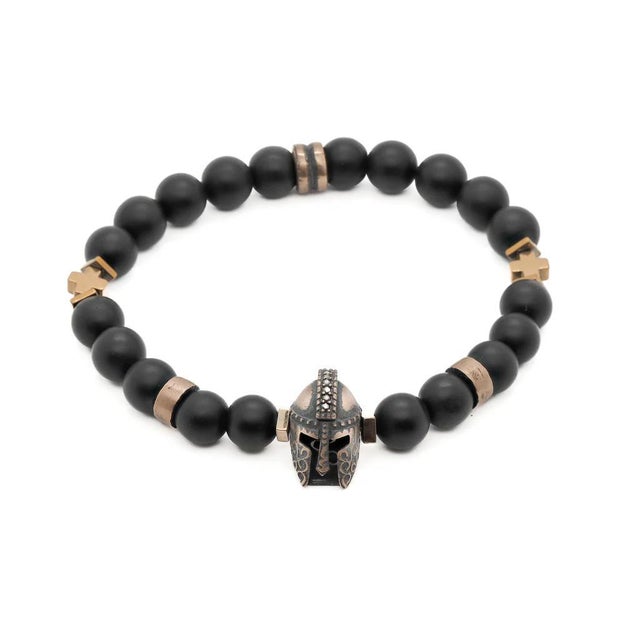 Black Vibe Onyx Stone Beaded Gladiator Bracelet For Sale - Image 9 of 9