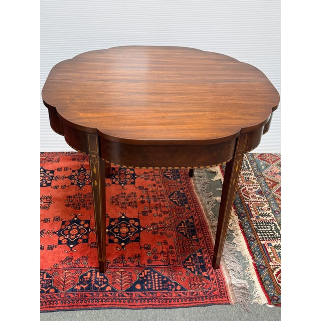 Henkel Harris Federal Inlaid Cherry Wood Flip Top Console Table For Sale - Image 12 of 12