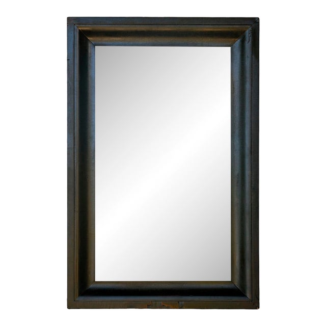 Ebonized Empire Period Antique Mahogany Mirror/Original Back For Sale