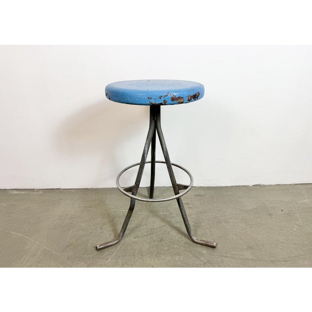 Industrial Grey Workshop Stool, 1960s For Sale - Image 16 of 18