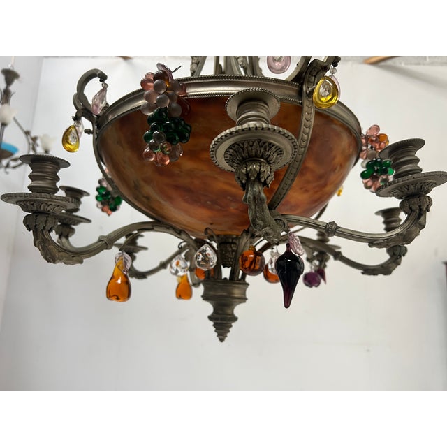 19th Century Napoleon III Bronze and Alabaster Chandelier with Eight Lights For Sale - Image 4 of 18
