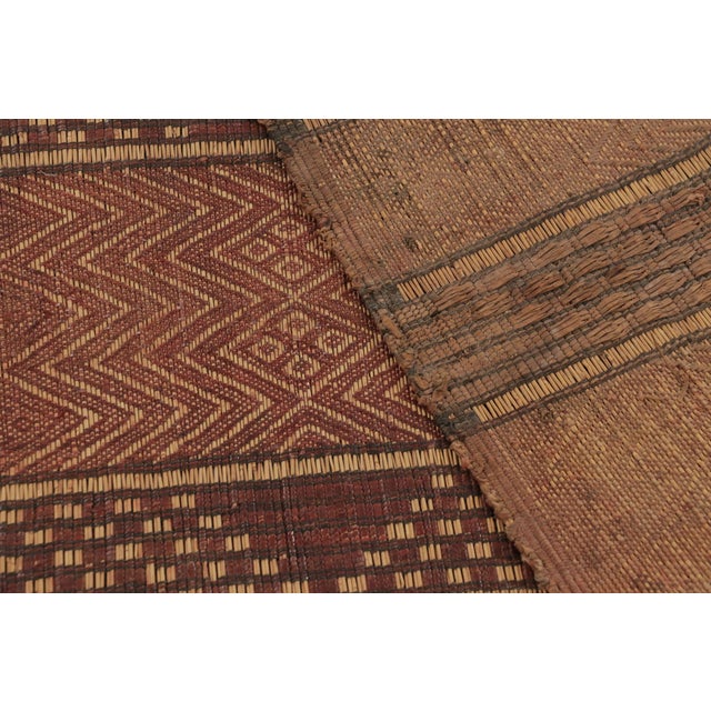 Vintage Tuareg Mat, Rich Burgundy With Tribal Geometric Patterns - Rug & Kilim For Sale - Image 10 of 10