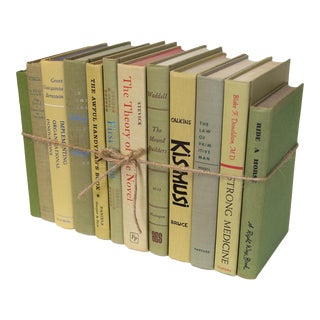 Decorative Books - Vintage Lemongrass Book Bundles - Light Green Books by the Foot For Sale