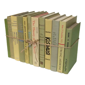 Decorative Books - Vintage Lemongrass Book Bundles - Light Green Books by the Foot