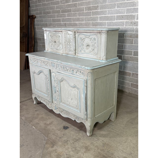 French Provincial Mid 19th Century French Provencal Painted Buffet For Sale - Image 3 of 6