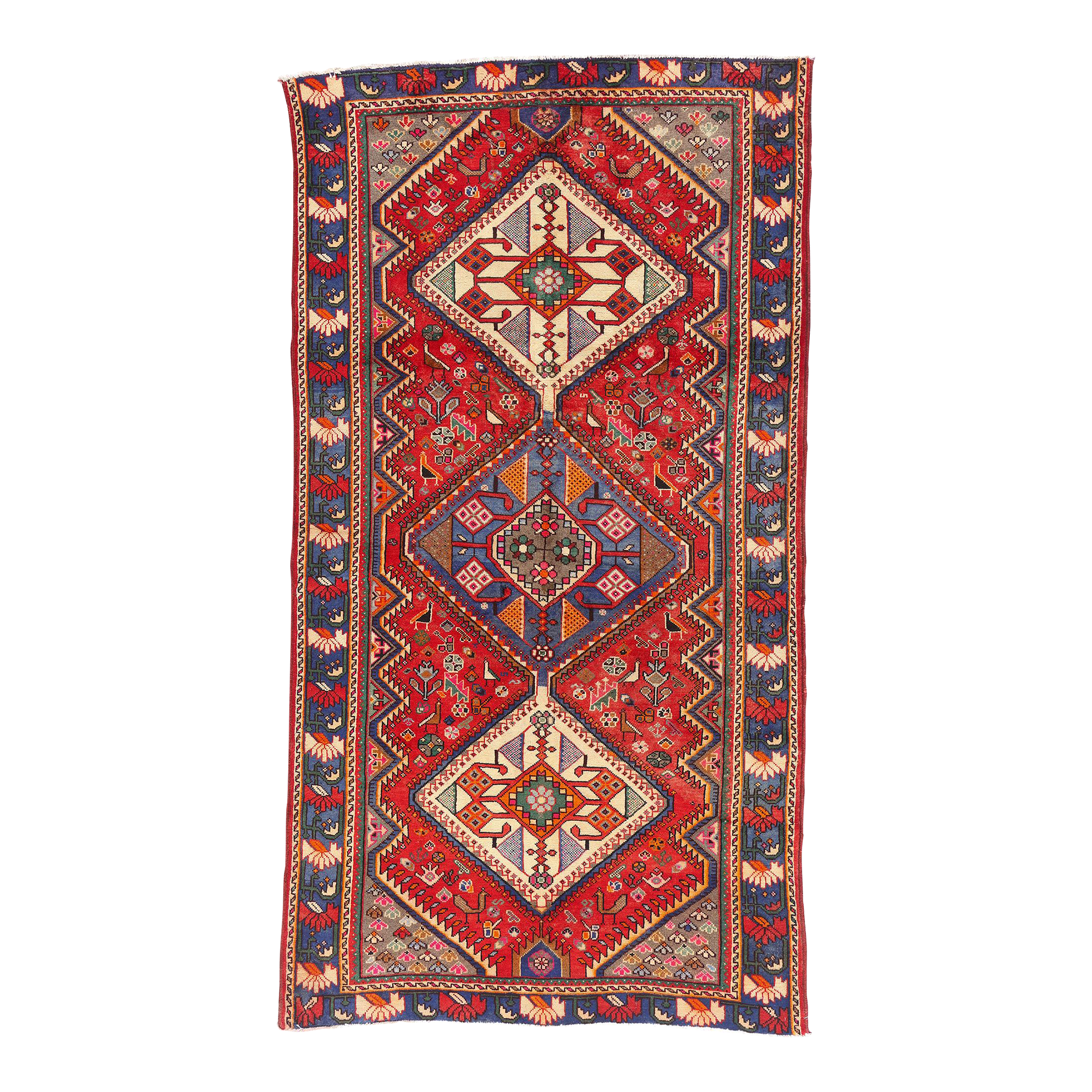 Vintage Persian Shiraz Rug, 05'04 X 10'00 | Chairish