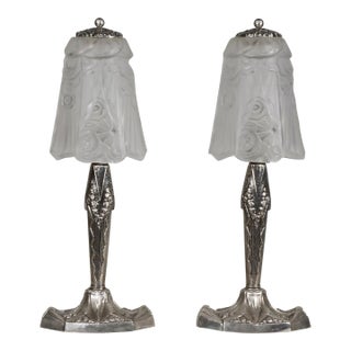 French Art Deco Table Lamp by Ejg Jean Gauthier - A Pair For Sale