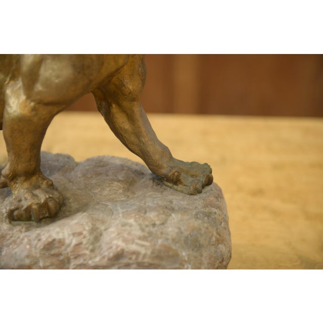 Thomas Cartier, Bronze Panther on a Stone Base, 1900, Bronze For Sale - Image 6 of 11