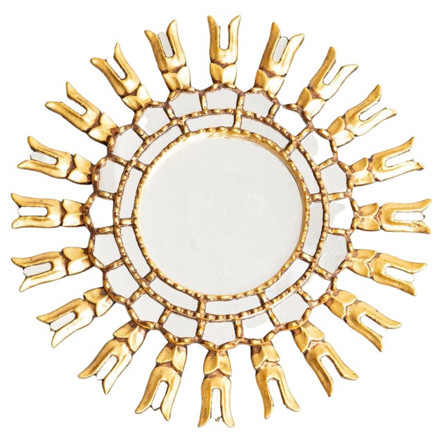 Mid-Century Modern Sunburst Mirror, 1950s For Sale