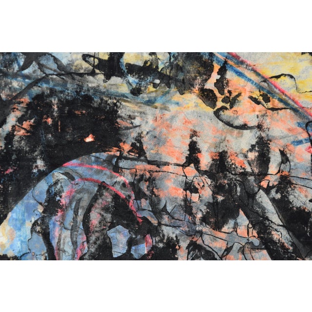 Black Hans Werner Kirchner, Somber Abstraction (Verso Portrait Study), 1960, Watercolor For Sale - Image 8 of 12