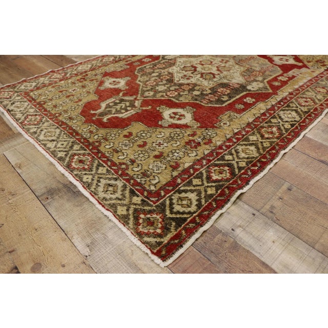 Mid 20th Century Vintage Turkish Oushak Rug 04'00 X 06'00 For Sale In Dallas - Image 6 of 10