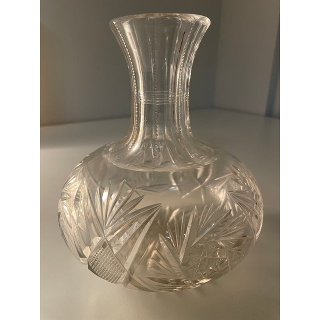 Glass 1800's Antique Cut Glass Wine Decanter Water Bottle For Sale - Image 7 of 9