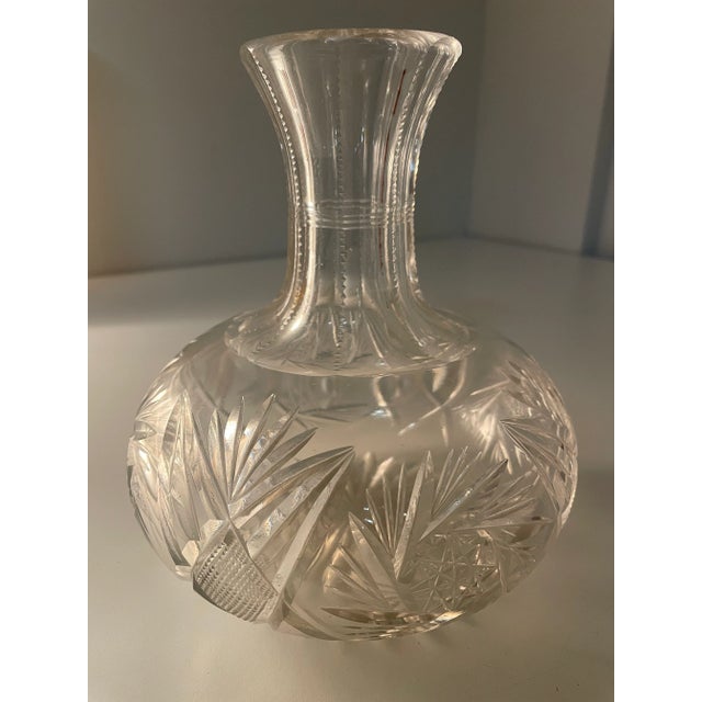 Glass Antique Cut Glass Wine Carafe - Victorian Water Bottle For Sale - Image 7 of 9