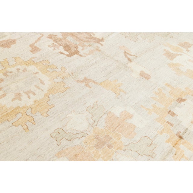 2020s 14x19 Modern Oushak Style Hand-Knotted Wool Rug Neutral Earth Tones For Sale - Image 5 of 12