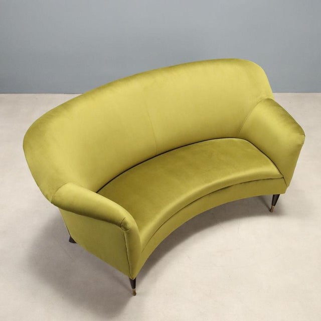 Green Bean-Shaped Sofa, 1950s For Sale - Image 8 of 11